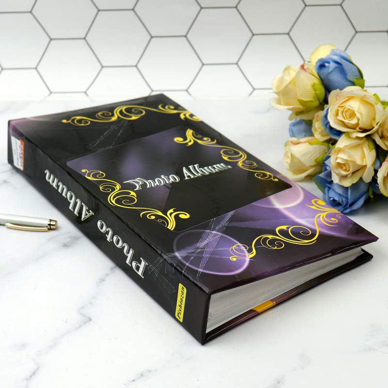 آلبوم عکس سلفونی 288 عددی طرح هندسی بنفش و مشکی 15*10 سانتی متر - Image 3