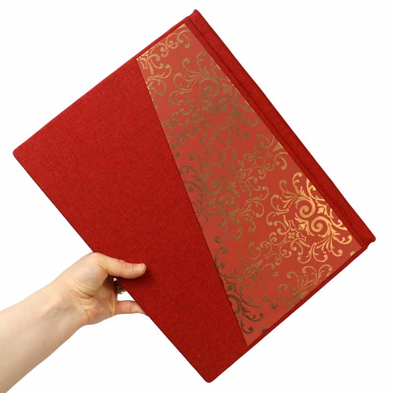 آلبوم عکس طرح اسلیمی زرشکی طلایی 25*20 سانتی متر - Image 3