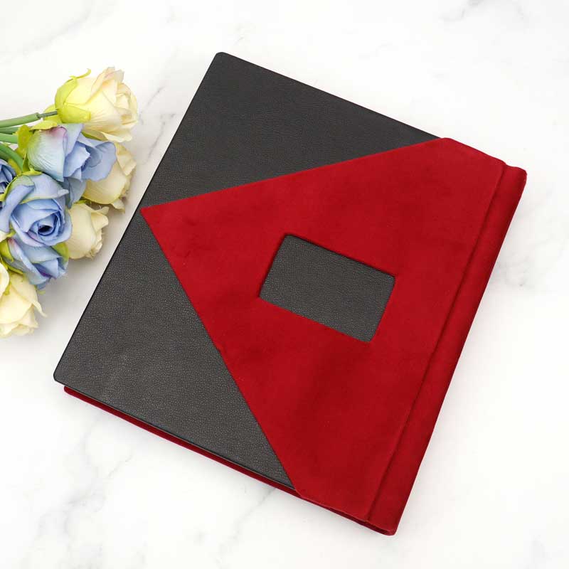 آلبوم عکس طرح هندسی مشکی زرشکی 16*21 سانتی متر - Image 3