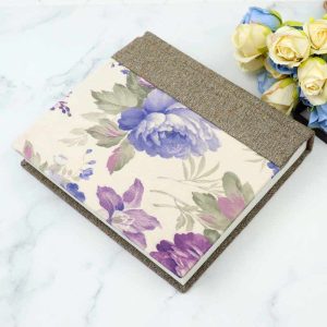 آلبوم عکس طرح گلدار طوسی کرمی 16*21 سانتی متر