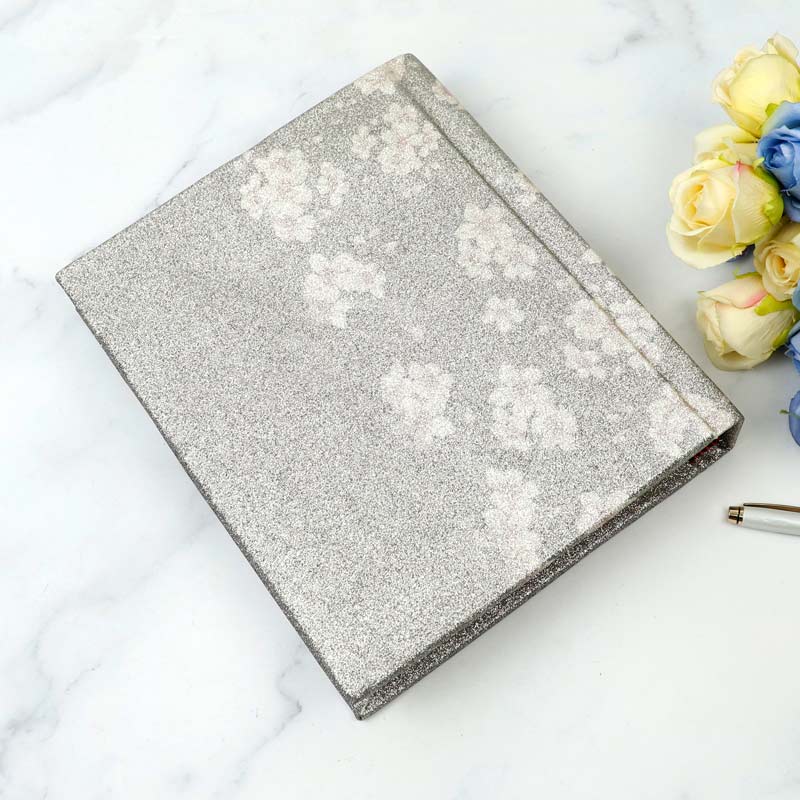 آلبوم عکس فریم اکلیلی گلدار نقره ای 16*21 سانتی متر