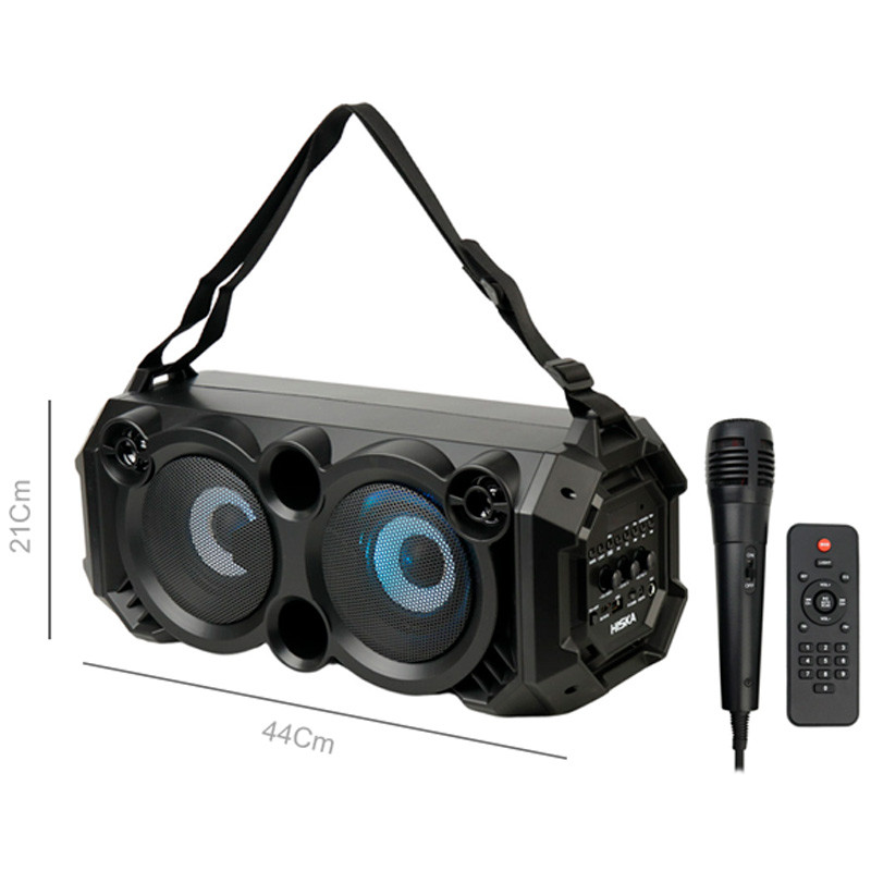 اسپیکر بلوتوثی رم و فلش خور Hiska B165 + میکروفون و ریموت کنترل_69331d47997f9.jpeg