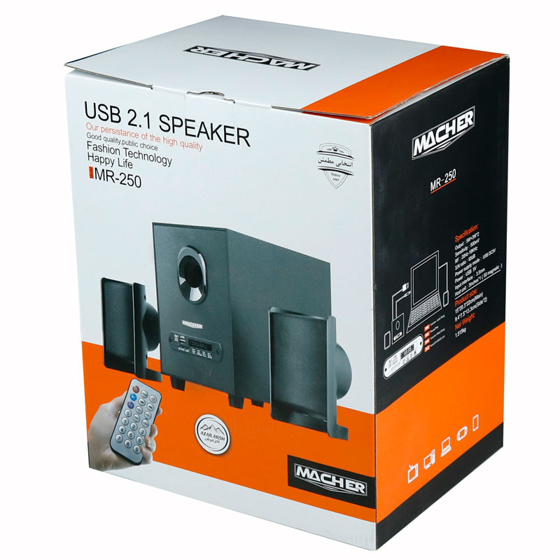 اسپیکر بلوتوثی رم و فلش خور Macher MR-250 + ریموت کنترل - Image 3