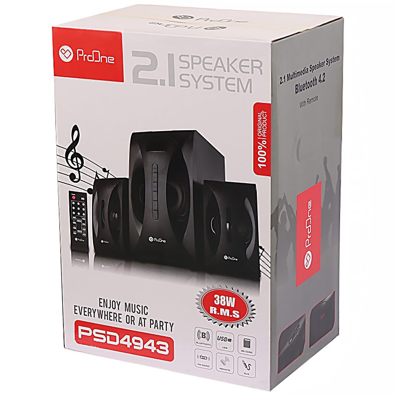 اسپیکر سه تکه بلوتوثی رم و فلش خور ProOne PSD4943 + ریموت کنترل - Image 3