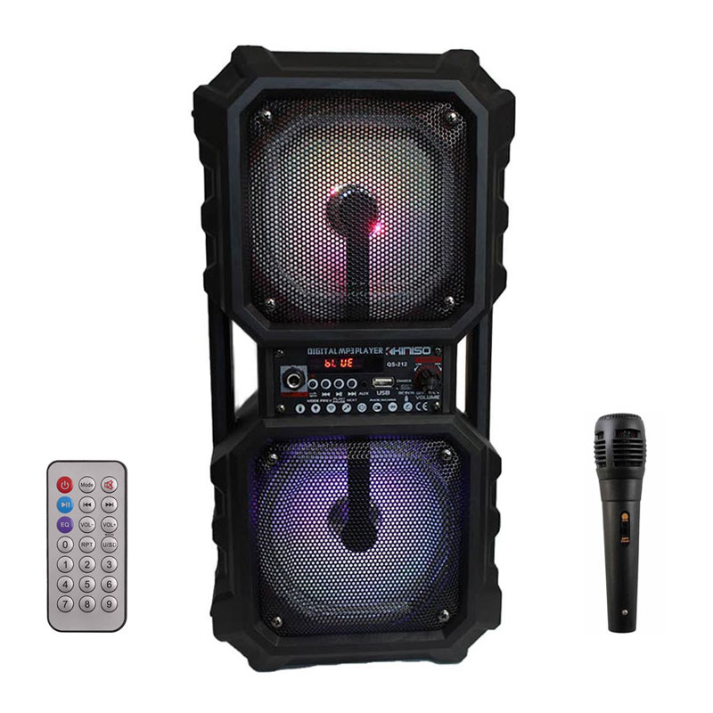 اسپیکر چمدانی بلوتوثی رم و فلش خور Kimiso QS-212 + میکروفون و ریموت کنترل_693357e9a7316.jpeg