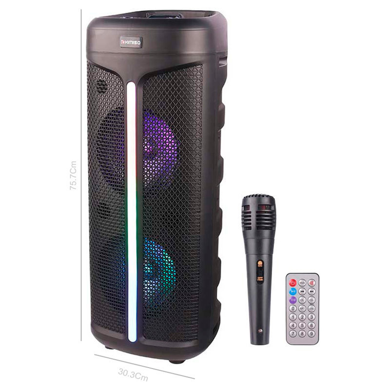 اسپیکر چمدانی بلوتوثی رم و فلش خور Kimiso QS-227 + میکروفون و ریموت کنترل_6932e51fcf89e.jpeg