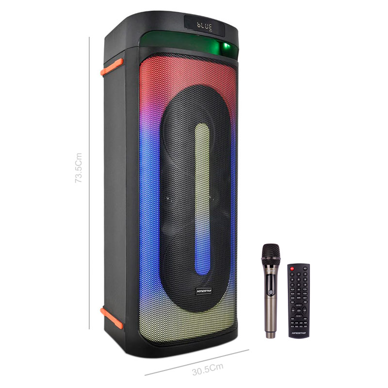 اسپیکر چمدانی بلوتوثی رم و فلش خور Kingstar KBS590 + میکروفون و ریموت کنترل_6932f57753e2b.jpeg