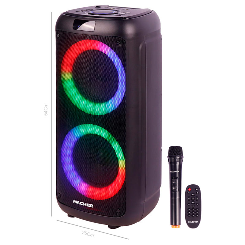 اسپیکر چمدانی بلوتوثی رم و فلش خور Macher MR-1800 + میکروفون و ریموت کنترل_6932feda77382.jpeg