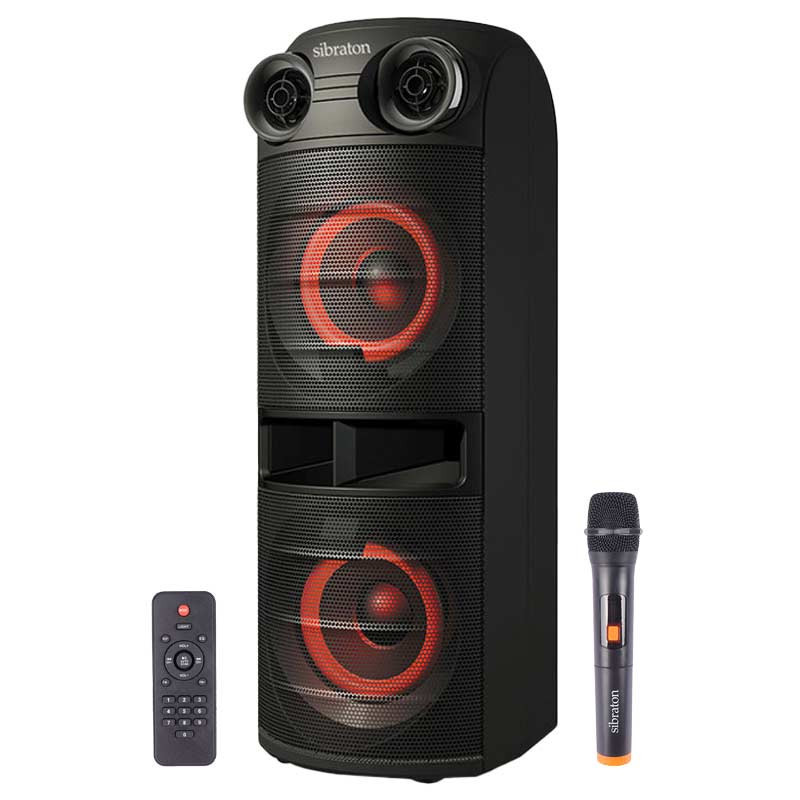 اسپیکر چمدانی بلوتوثی رم و فلش خور Sibraton S-BS1069 + میکروفون و ریموت کنترل_6932e6d5c6826.jpeg