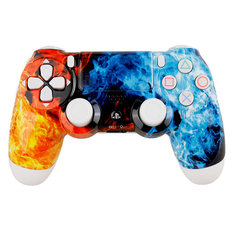 دسته بازی بی سیم SONY PlayStation 4 DualShock 4 High Copy طرح فانتزی آبی نارنجی_69412756176e1.jpeg