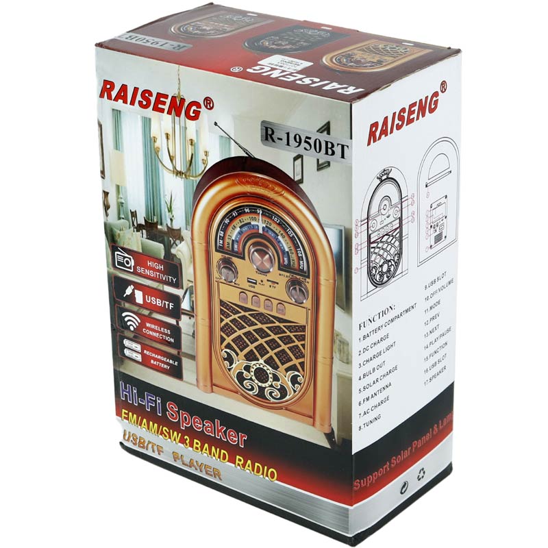 رادیو اسپیکر بلوتوثی رم و فلش خور Raiseng R-1950BT - Image 3