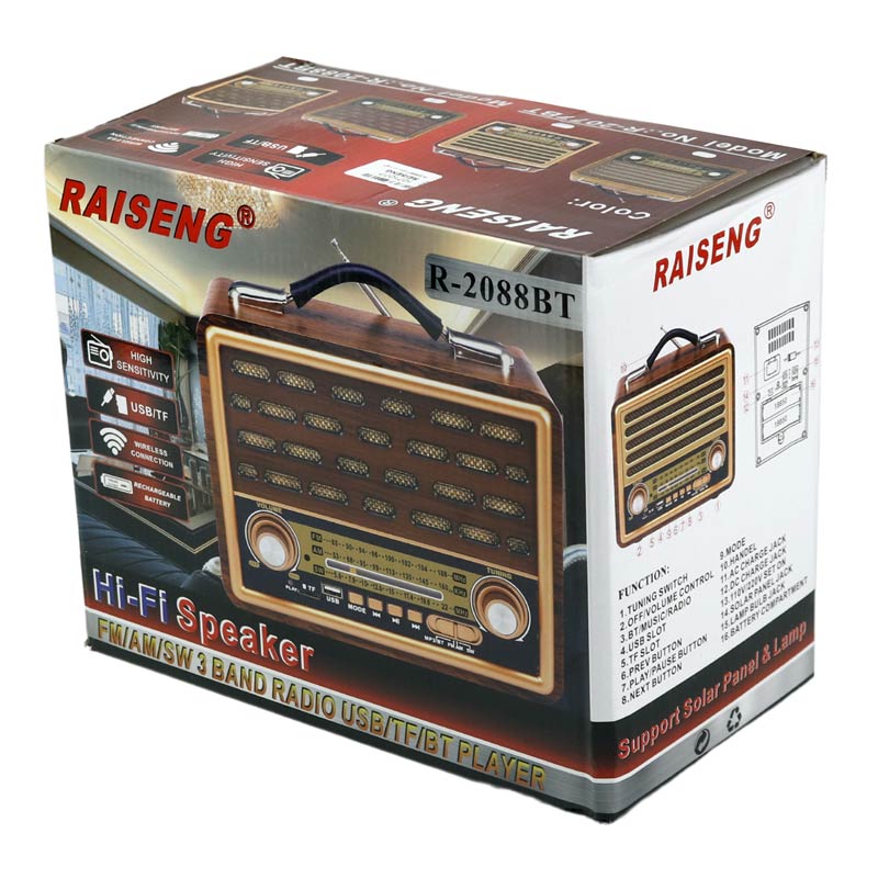 رادیو اسپیکر بلوتوثی رم و فلش خور Raiseng R-2088BT - Image 3