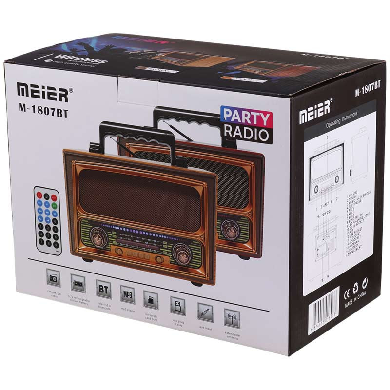 رادیو اسپیکر بلوتوثی مییر M-1807BT + ریموت کنترل - Image 3