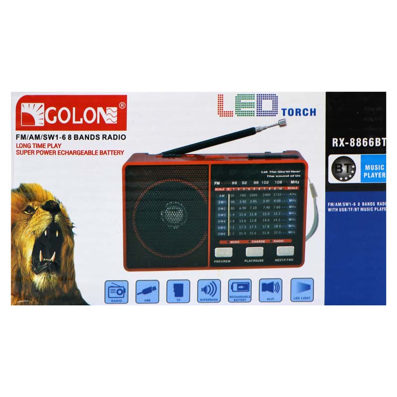 رادیو اسپیکر بلوتوثی گولون RX-8866BT - Image 3