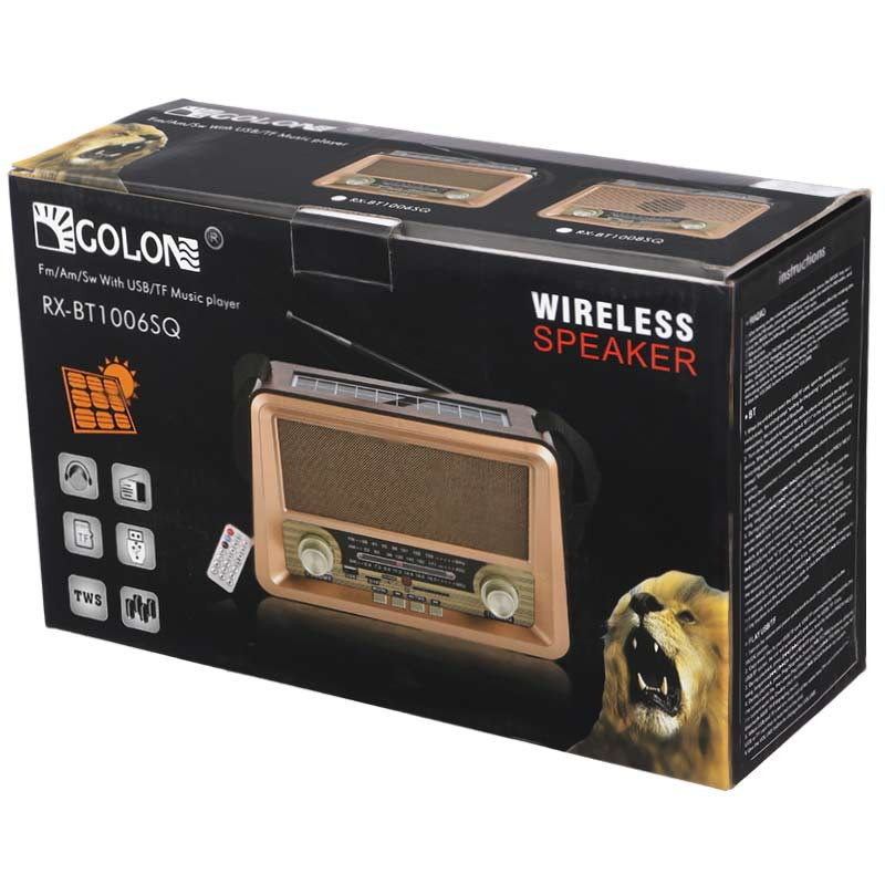 رادیو اسپیکر بلوتوثی گولون RX-BT1006SQ + ریموت کنترل - Image 3