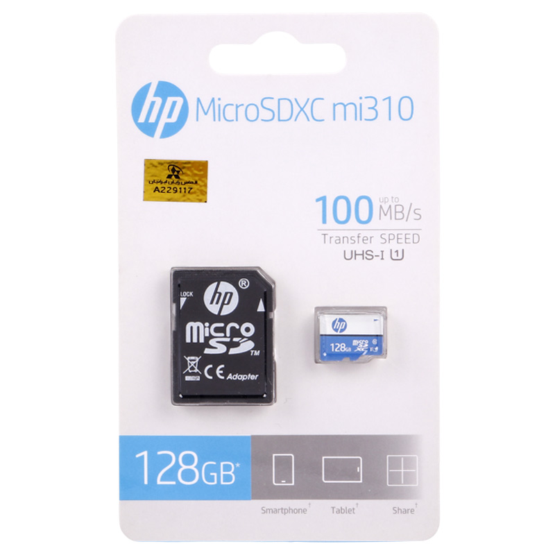 رم میکرو 128 گیگ اچ پی HP Mi330 U1 C10 100MB/s + خشاب_69447d99eb221.jpeg