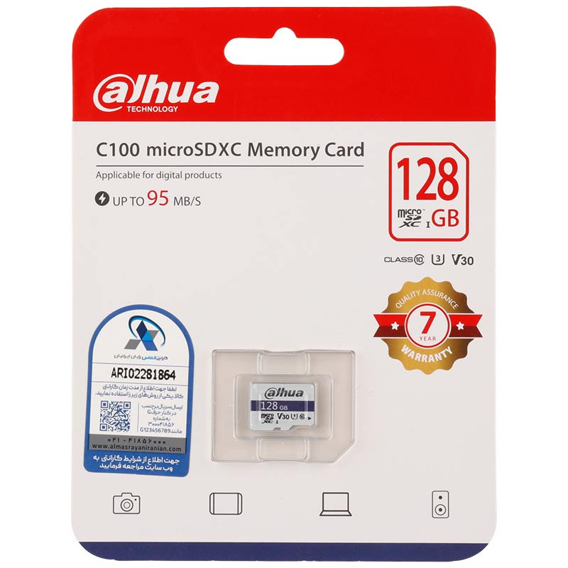 رم میکرو 128 گیگ داهوا Dahua C100 V30 U3 C10 95MB/s_694473fd5ff9f.jpeg
