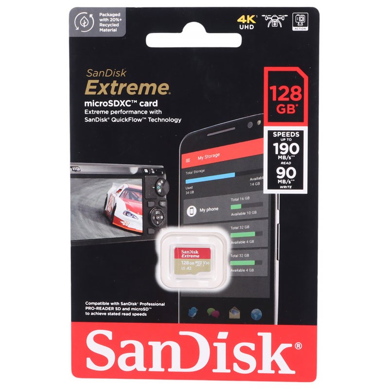 رم میکرو 128 گیگ سن دیسک SanDisk Extreme A2 V30 U3 190MB/s_69446f4434815.jpeg