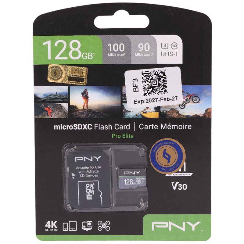 رم میکرو 128 گیگ پی ان وای PNY Pro Elite A1 V30 U3 C10 100MB/s + خشاب_69446dab54150.jpeg