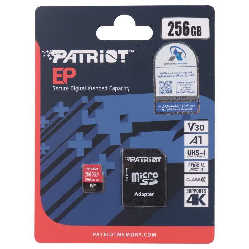 رم میکرو 256 گیگ پاتریوت Patriot EP A1 V30 U3 C10 90MB/s + خشاب_6940747166837.jpeg