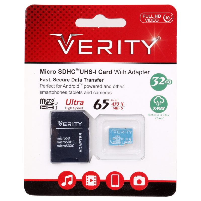 رم میکرو 32 گیگ وریتی Verity U1 C10 65MB/s + خشاب_69447dc77023a.jpeg