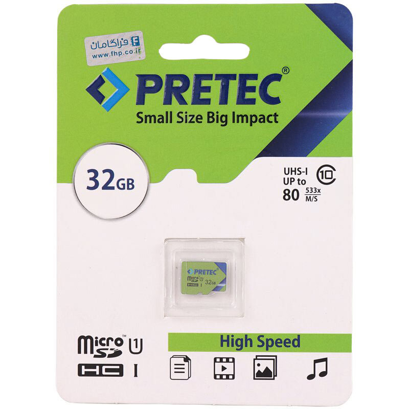 رم میکرو 32 گیگ پرتک Pretec 533X U1 C10 80MB/s_692e23390f7d1.jpeg