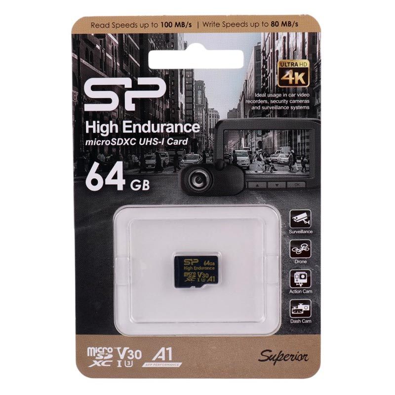 رم میکرو 64 گیگ سیلیکون پاور Silicon Power High Endurance A1 V30 U3 100MB/s_692ed45c77b38.jpeg
