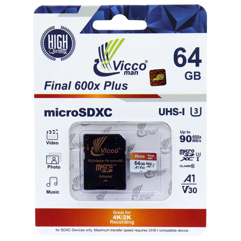رم میکرو 64 گیگ ویکومن Vicco Final 600x Plus U3 A1 90MB/s + خشاب_6944958faebc5.jpeg