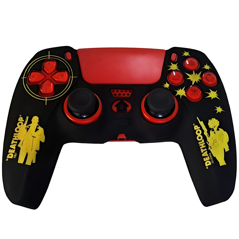 روکش دسته بازی Deadskull PS5 طرح DeathLoop زمینه مشکی زرد_692f7483b2ba8.jpeg