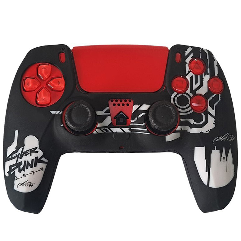 روکش دسته بازی PS5 طرح CyberPunk زمینه مشکی سفید_692e2aa4c1a4d.jpeg