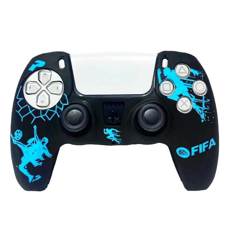روکش دسته بازی PS5 طرح FIFA زمینه مشکی آبی فیروزه ای_692f77269b15a.jpeg