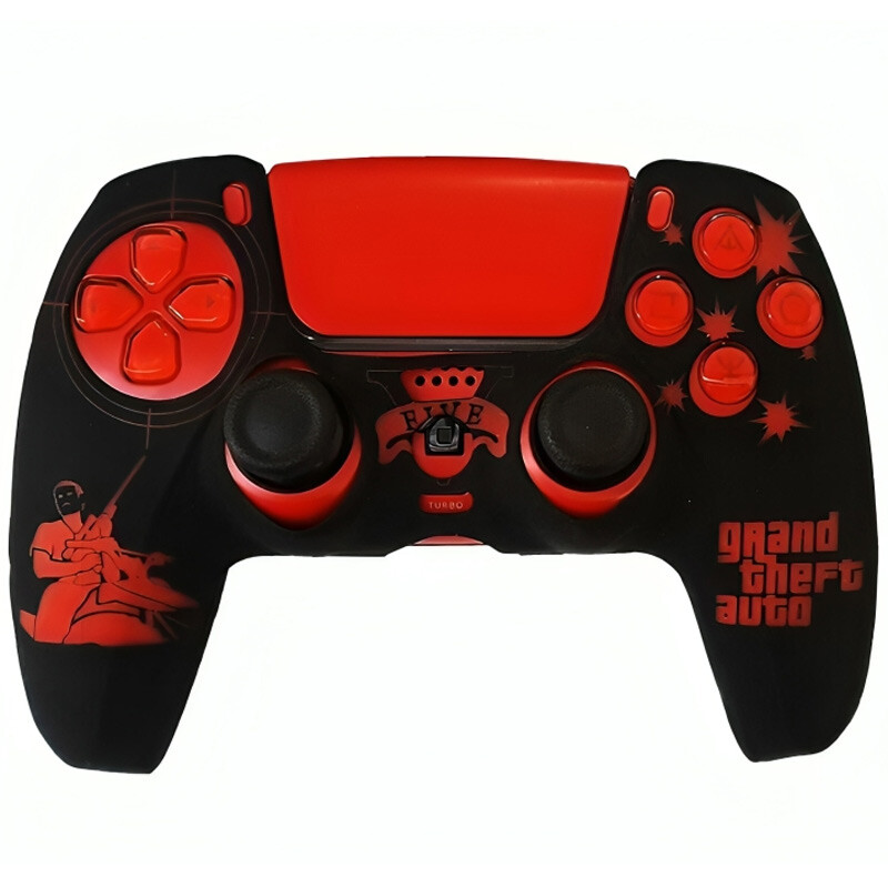 روکش دسته بازی PS5 طرح GTA زمینه مشکی قرمز_692e89fd0b862.jpeg
