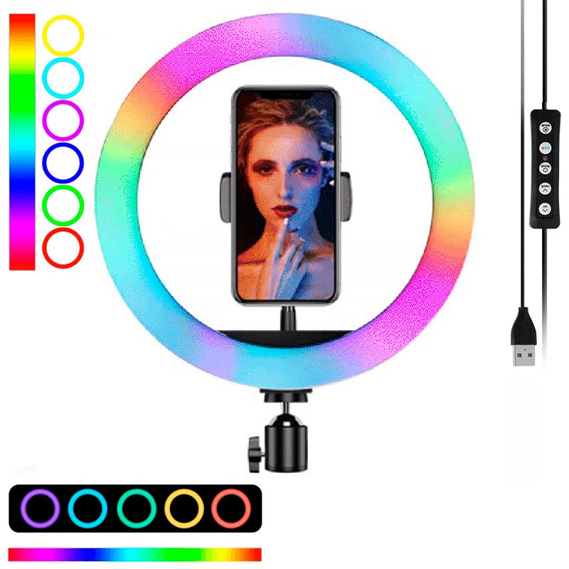 رینگ لایت 10 اینچ MJ26 Soft Ring Light RGB LED