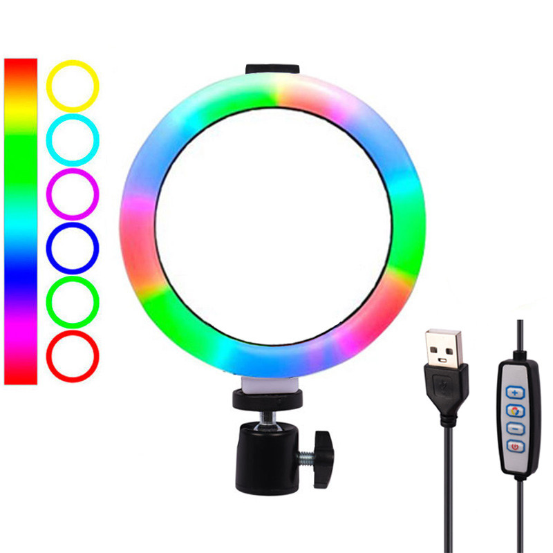 رینگ لایت 6 اینچ RGB LED MJ16