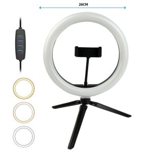 رینگ لایت رو میزی 10 اینچ Ring Fill Light HX-260_69331dda53d45.jpeg رینگ لایت رو میزی 10 اینچ Ring Fill Light HX-260