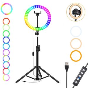 رینگ لایت پایه دار 10 اینچ RGB LED CXB-RGB260_69334a524f6d4.jpeg رینگ لایت پایه دار 10 اینچ RGB LED CXB-RGB260