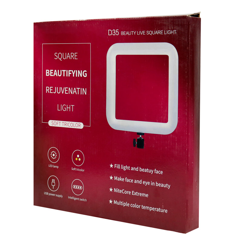 رینگ لایت پایه دار D35 Beauty Live Square Light - Image 3