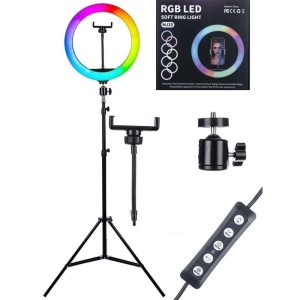 رینگ لایت پایه دار RGB LED MJ33_693350f1c614f.jpeg رینگ لایت پایه دار RGB LED MJ33