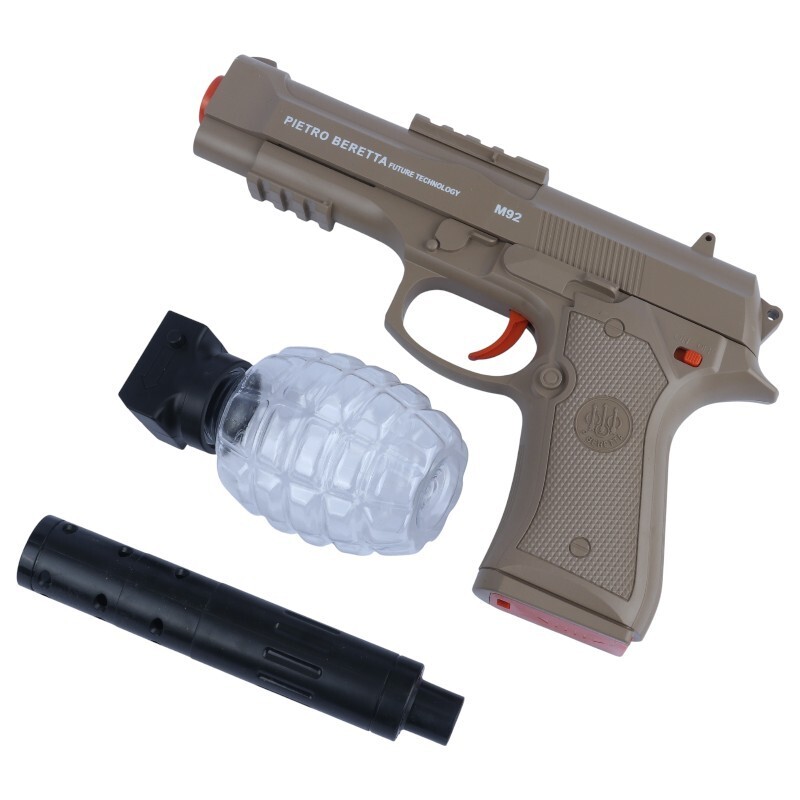ست اسباب بازی تفنگ کلت صدا خفه کن تیر ژله ای مخزن دار شارژی Yusheng NO.YS-2F Beretta کد 115_6932bdad8a6dc.jpeg