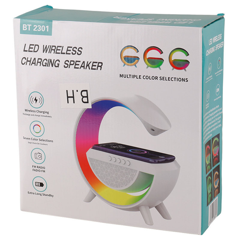 شارژر بی سیم و چراغ رومیزی اسپیکر دار BT-2301 15W - Image 3