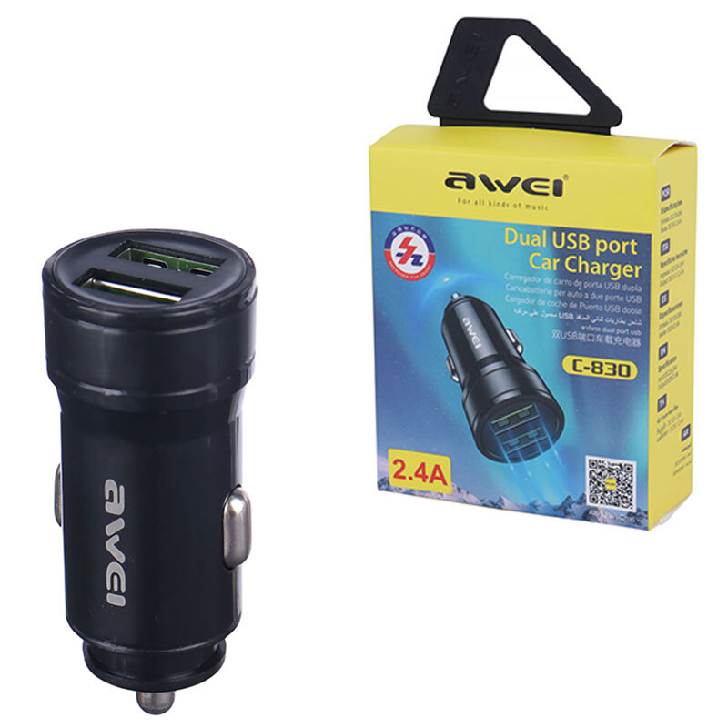 شارژر فندکی فست شارژ Awei C-830 2.4A 12W_69424b6daffee.jpeg