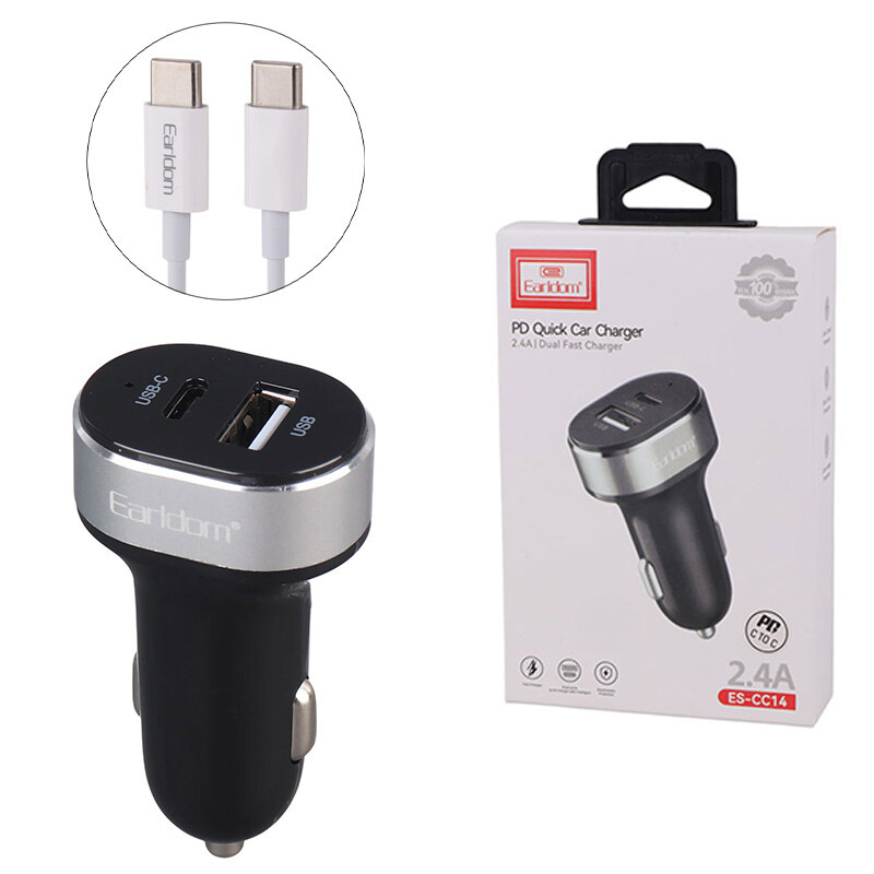 شارژر فندکی فست شارژ Earldom ES-CC14 2.4A QC3.0 PD 12W + کابل تبدیل تایپ سی_69424c561afab.jpeg