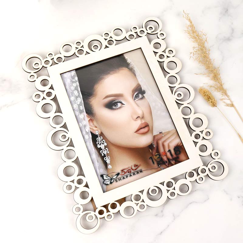 قاب عکس شاپرک طرح دایره ای سفید 13*18 سانتی متر - Image 3