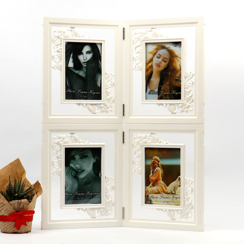 قاب عکس چوبی چهار قلو سفید 12*9 سانتی متر_6933635405675.jpeg