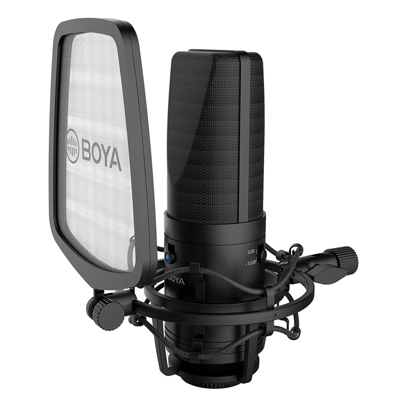 میکروفون کندانسور Boya BY-M1000 + پاپ فیلتر