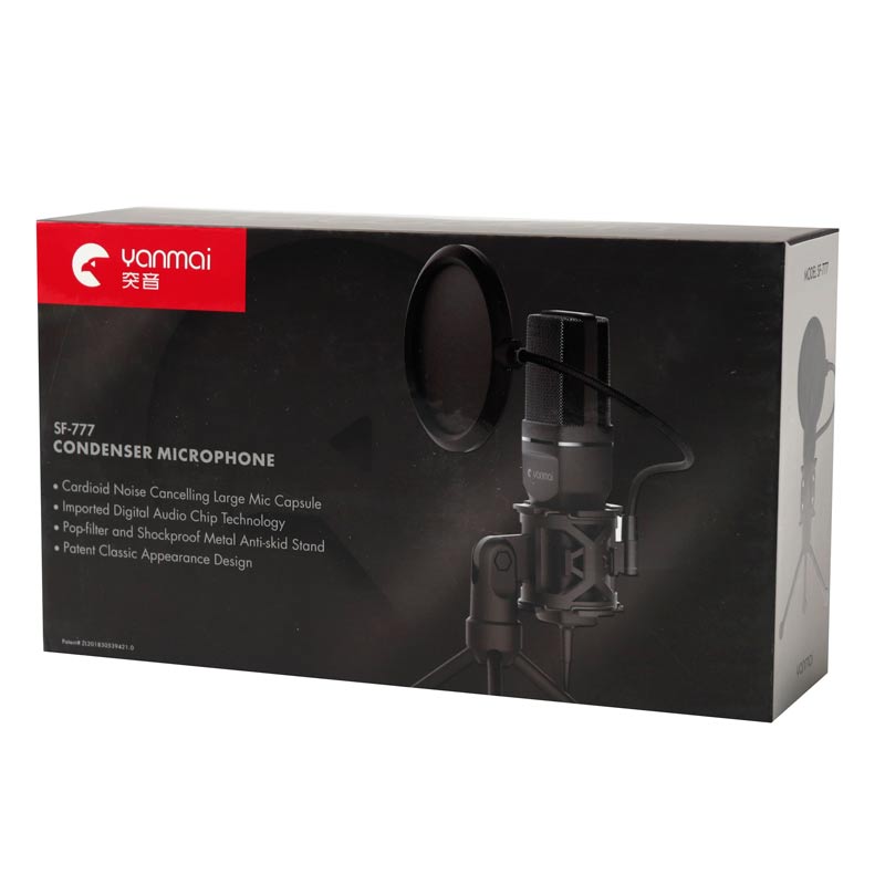 میکروفون کندانسور و سه پایه لرزشگیر Yanmai SF-777 + پاپ فیلتر - Image 3