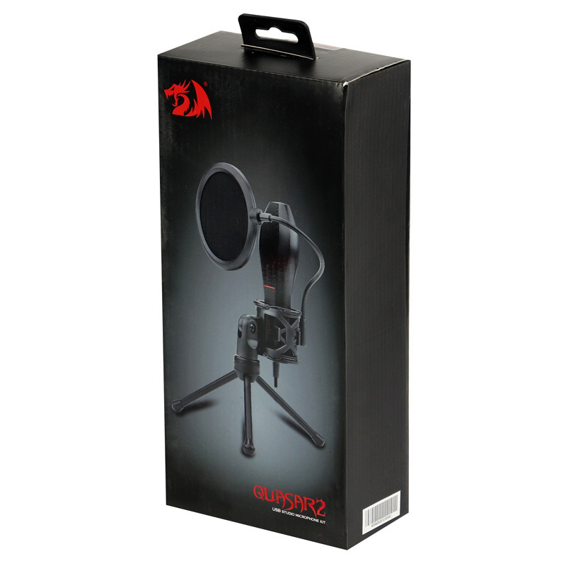 میکروفون کندانسور و پایه لرزشگیر Redragon Quasar 2 GM200-1 + پاپ فیلتر - Image 3