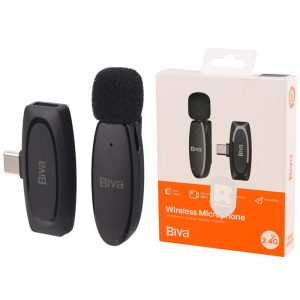 میکروفون یقه ای بی سیم Biva WM-01 Type-C_6931737401a5a.jpeg میکروفون یقه ای بی سیم Biva WM-01 Type-C