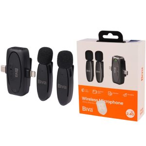میکروفون یقه ای بی سیم Biva WM-03 Type-C / Lightning_692f49666da05.jpeg میکروفون یقه ای بی سیم Biva WM-03 Type-C / Lightning