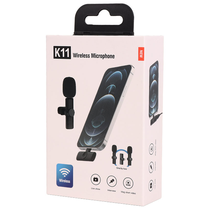 میکروفون یقه ای بی سیم دوتایی K11 Type-C - Image 3